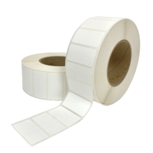 2" X 1" White Poly Gloss Label, No Perf