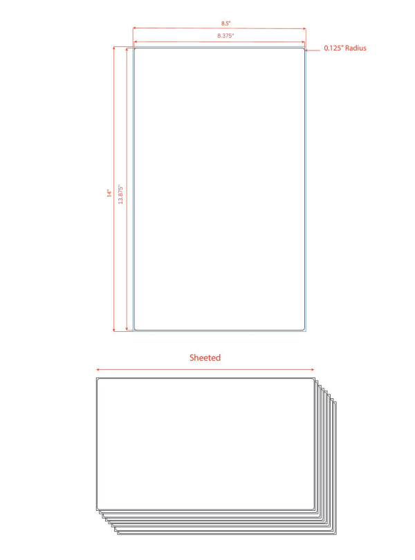 8.5" X 14" Sheet Label