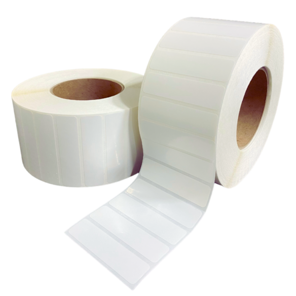 3" X .75" White Poly Gloss Label