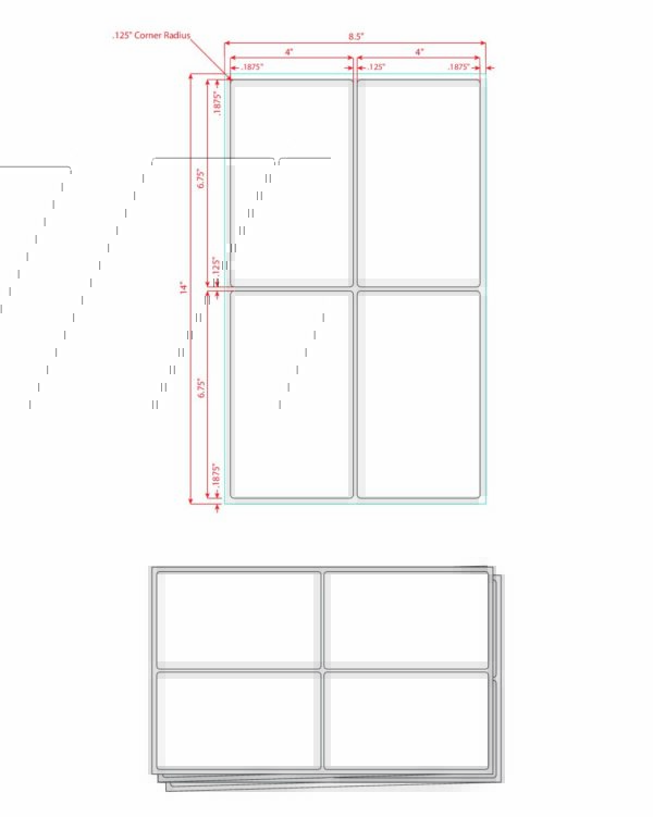 8.5" X 14" White Laser Vinyl Sheet, 4up - Image 2