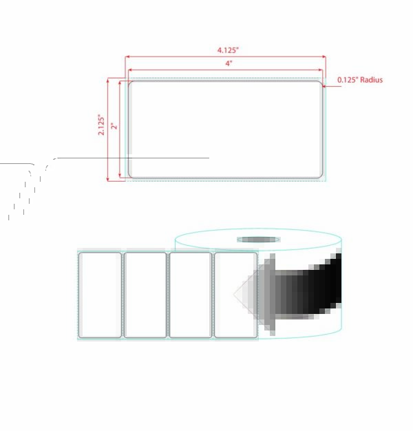 4" X 2" Direct Thermal Paper(DTP) Label - Image 2