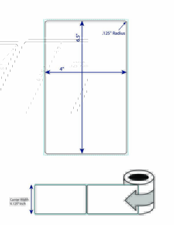 4" X 6.5" PolyMatte(TT) Label, 1"Core - Image 2