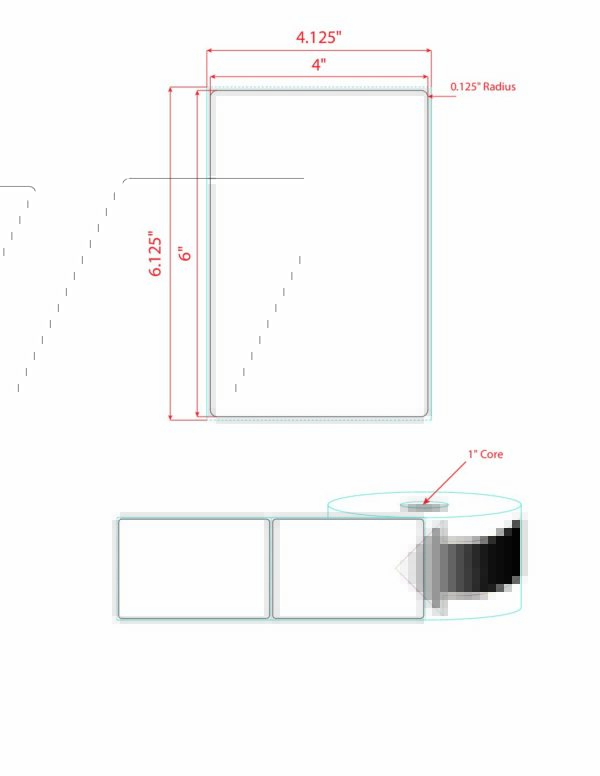 4" X 6" PolyMatte (PMDT) Label, 1" Core - Image 2