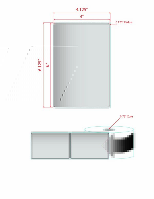 4" X 6" PolyMatte Direct Thermal UV Shield Label, 0.75” Core - Image 2