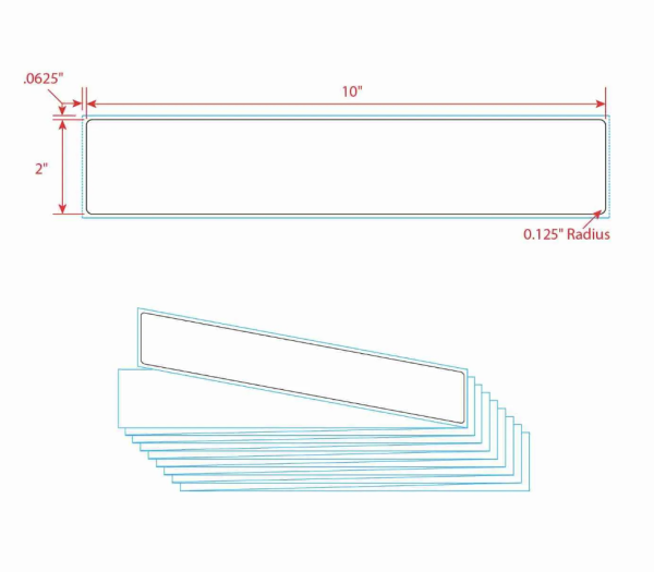 2" X 10" PolyMatte(TT) Label, Fanfold - Pink - Image 2