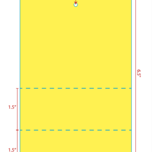 4" x 6.5" Tag With Hole Punch & Internal Perfs, Yellow Flood