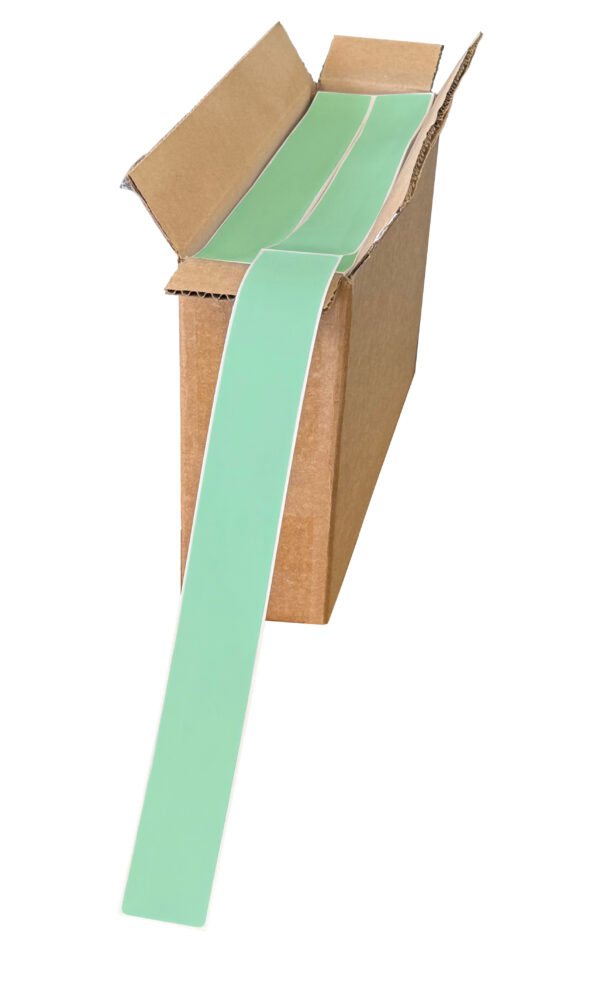 1.625" x 14.625" Thermal Transfer Paper Label, Green Floodcoat