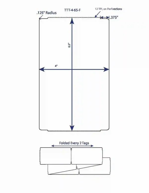 4" X 6.5" Thermal Transfer Tag(TTT) Pink Floodcoat - Image 2