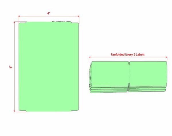4" X 6" Direct Thermal Tag Green(DTT)