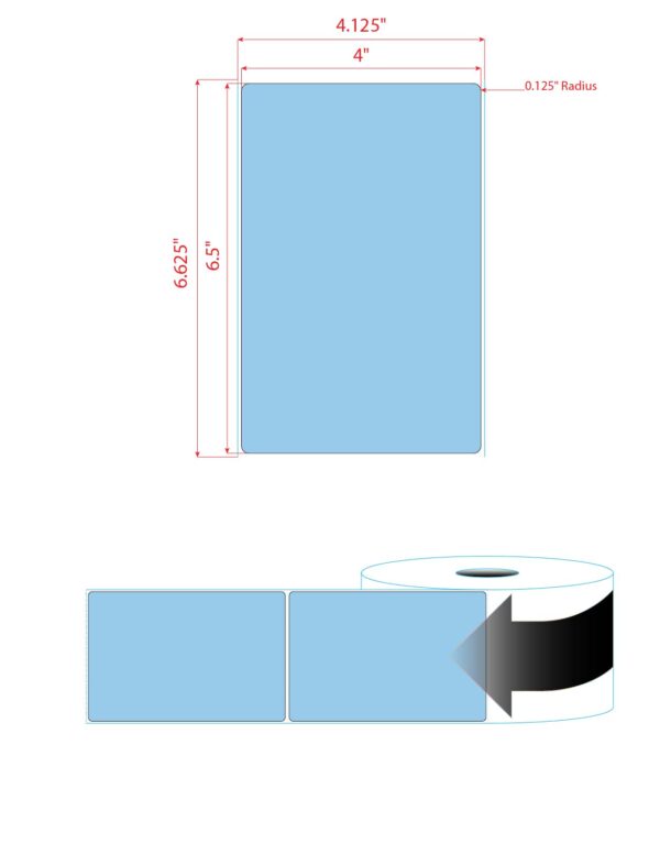 4" X 6.5" PolyMatte(TT) Label-"Quick Color" Blue Flood