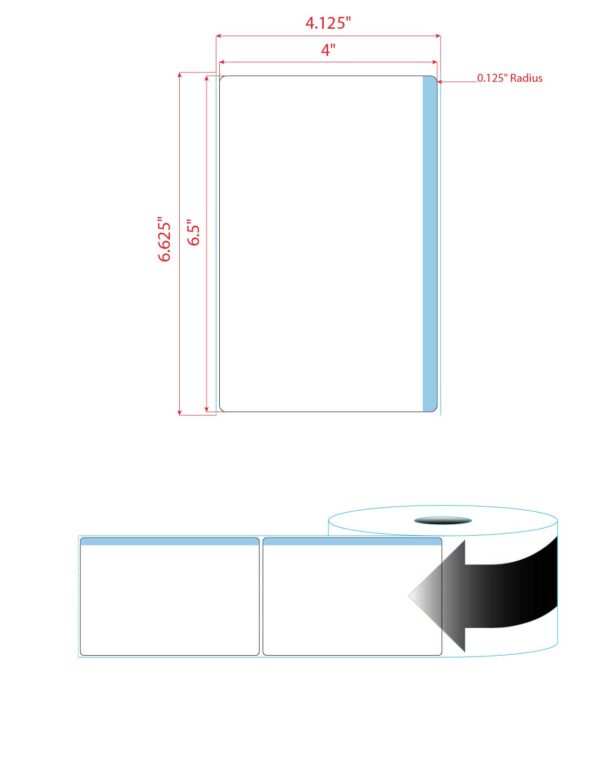 4" X 6.5" PolyMatte(TT) Label-"Quick Color" Blue Stripe
