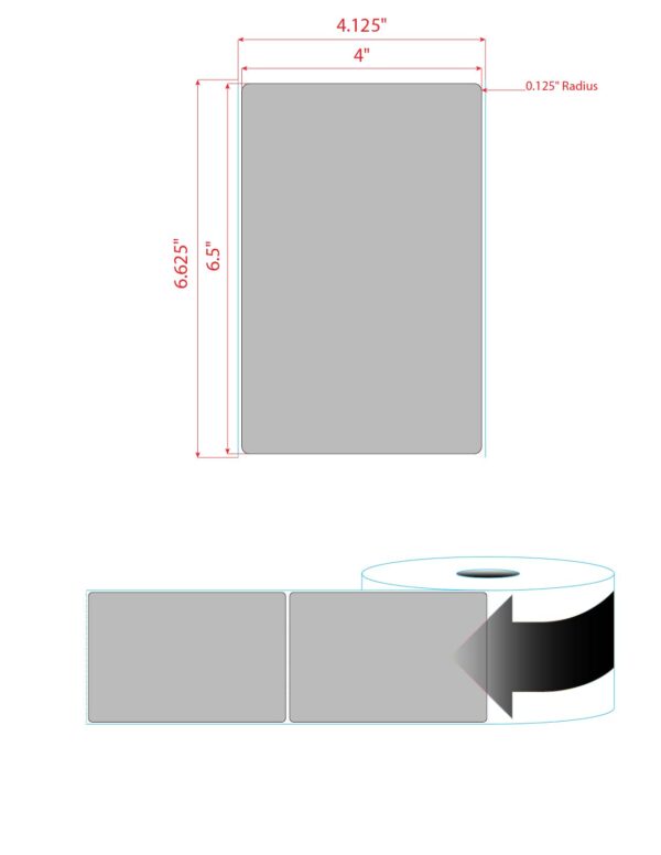 4" X 6.5" PolyMatte(TT) Label-"Quick Color" Grey Flood