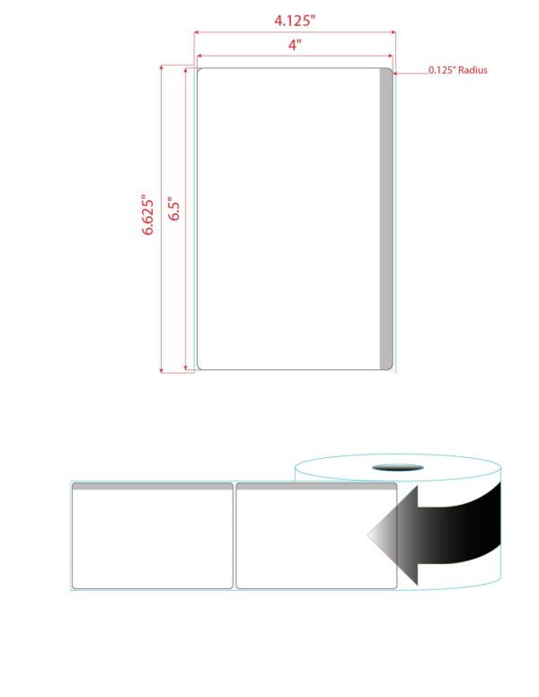 4" X 6.5" PolyMatte(TT) Label-"Quick Color" Grey Stripe