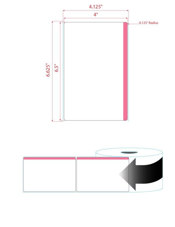 4" X 6.5" PolyMatte(TT) Label-"Quick Color" Pink Stripe
