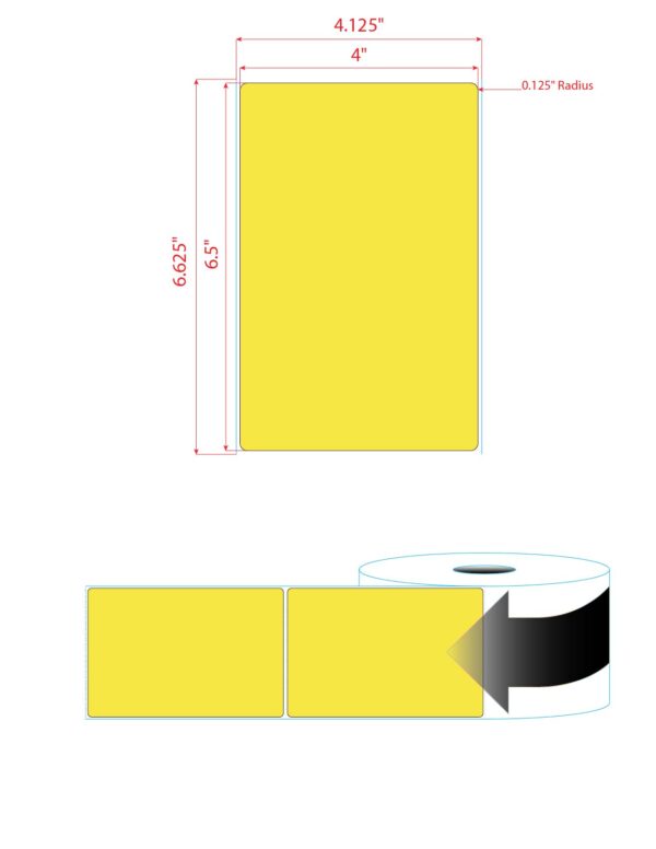 4" X 6.5" PolyMatte(TT) Label-"Quick Color" Yellow Flood