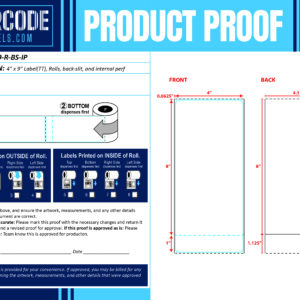 4" X 9" Thermal Transfer Label(TTP) Custom Cut, 3" Core